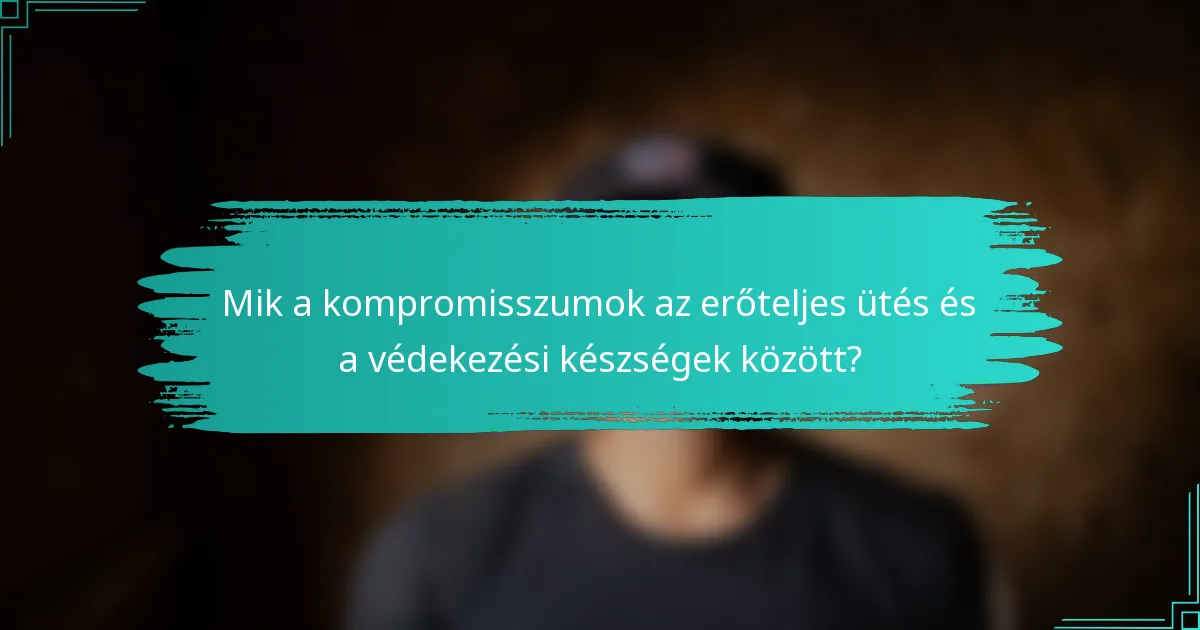 Mik a kompromisszumok az erőteljes ütés és a védekezési készségek között?