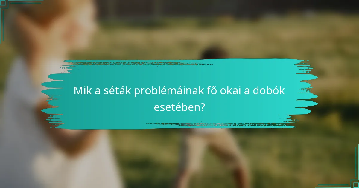 Mik a séták problémáinak fő okai a dobók esetében?