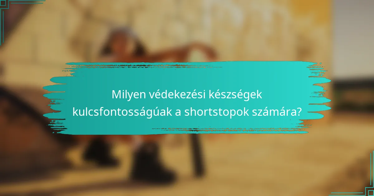 Milyen védekezési készségek kulcsfontosságúak a shortstopok számára?